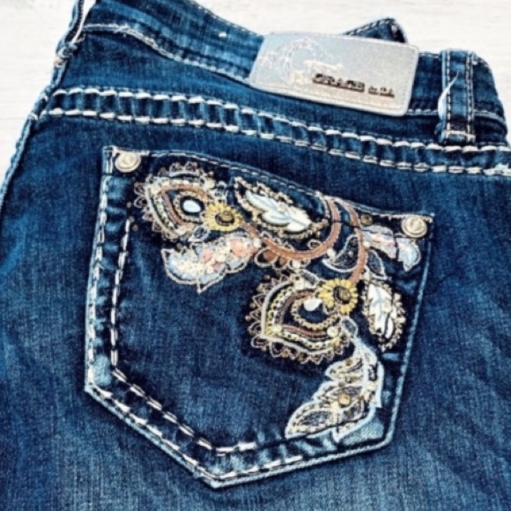 Grace In L.A. Embellished Skinny Jeans